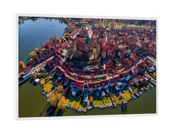 Poster mit weißem Rahmen "Historische Altstadt Mölln; high" artboxONE - Städte,Natur,Reise,Architektur,Städte / Weitere