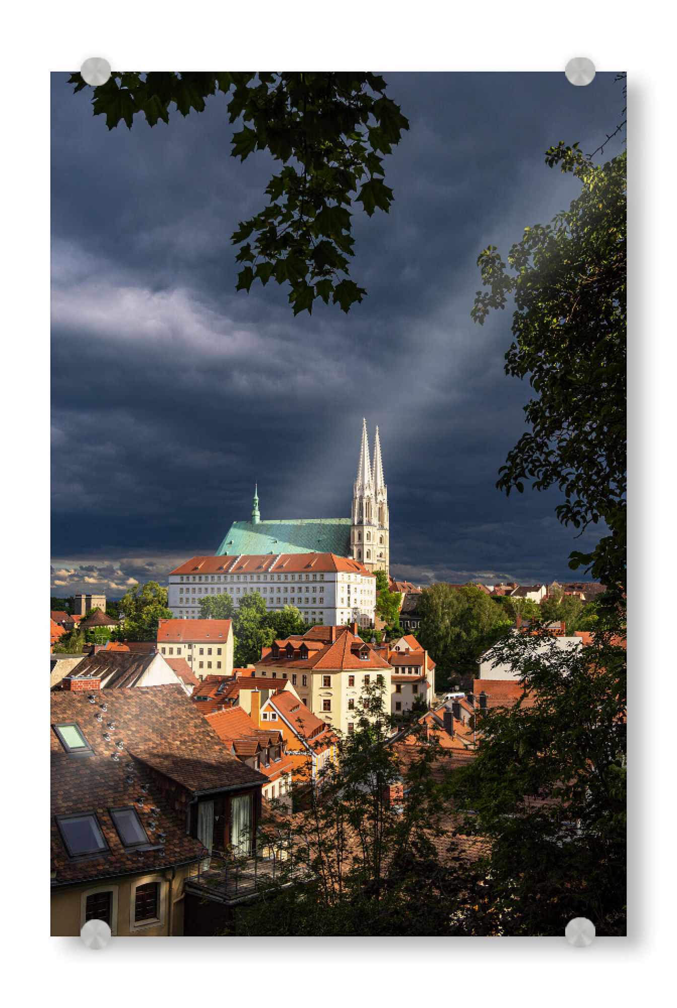 Acrylglasbild "Stadt, Peterskirche, Wolken" artboxONE - Natur,Reise,Architektur,Städte / Weitere