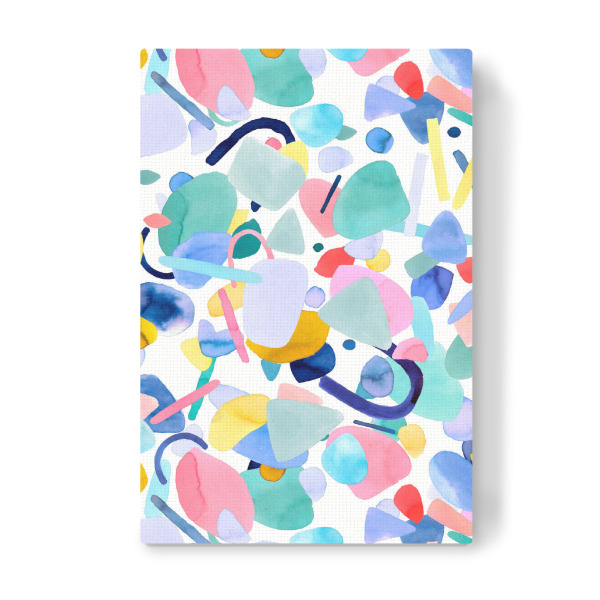 Leinwandbild "Abstrakte geometrische Formen" artboxONE - Abstrakt,Geometrie,Lustig - Abstrakt,Geo,Geometrisch,Formen,Stücke,Modern,Bunt,Aquarell