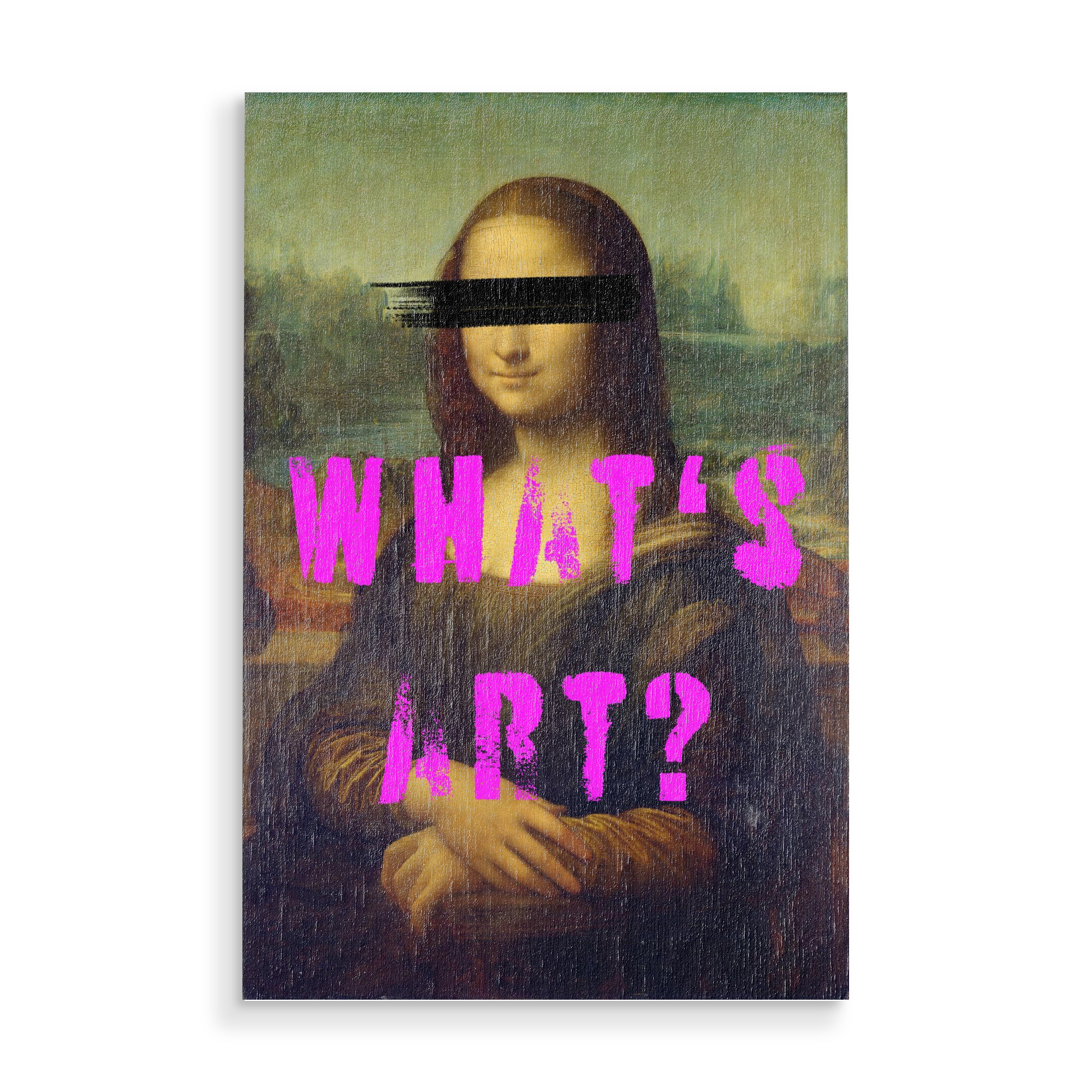 Holzbild "Whats Art' Mona Lisa HouseofWalls" artboxONE - Streetart - Mona lisa,Graffiti,Banksy,Kunst,Interieur,Modern,Design,Kollage