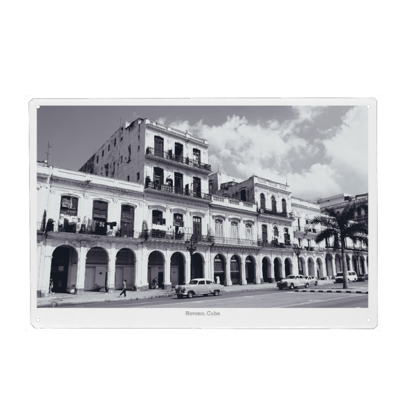 Metall Poster "Havanna in schwarzweiß" artboxONE - Reise,Schwarzweiß,Architektur,Reise / Länder,Städte / Weitere