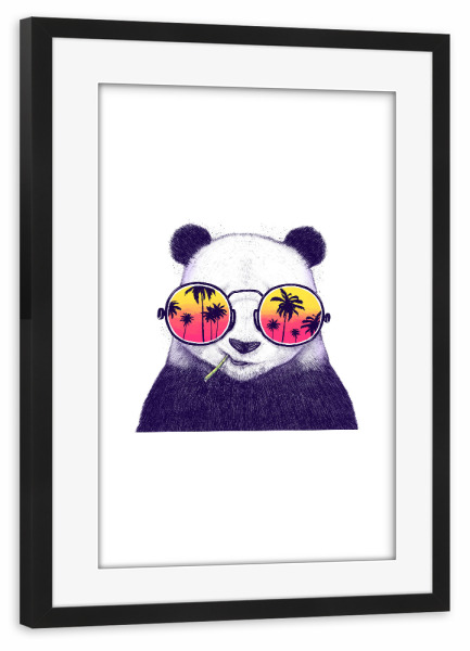 Poster mit Rahmen schwarz "Tropischer Panda" artboxONE - Reise,Tiere