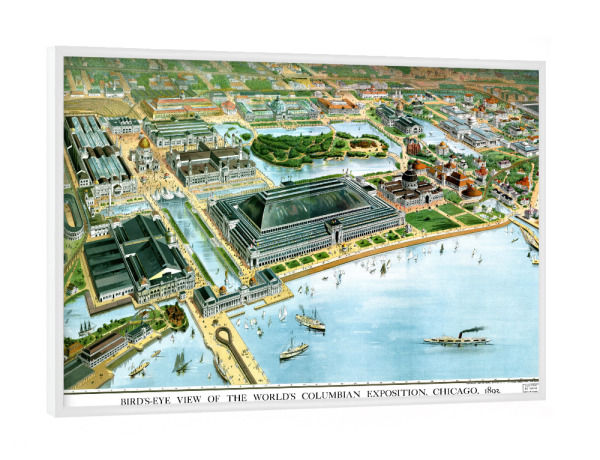 Poster mit weißem Rahmen "Karte von Chicago-Illinois" artboxONE - Kartografie