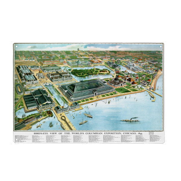 Metall Poster "Karte von Chicago-Illinois" artboxONE - Kartografie