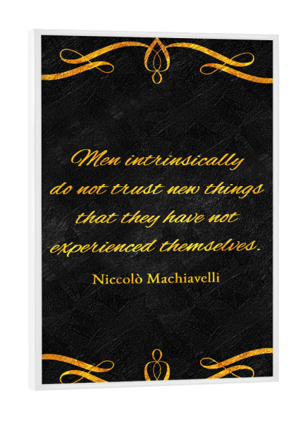 Poster mit weißem Rahmen "Vertrauen und Erfahrung" artboxONE - Typografie