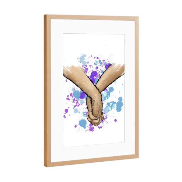 Poster mit Rahmen Kupfer "Hände zusammen" artboxONE - Abstrakt,Menschen,Liebe,Für Mama,Für Papa