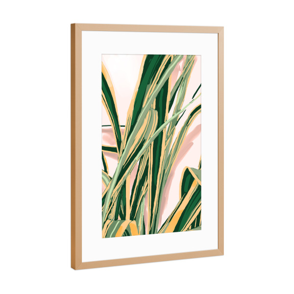 Poster mit Rahmen Kupfer "Botanische Entfaltung erröten" artboxONE - Natur,Floral