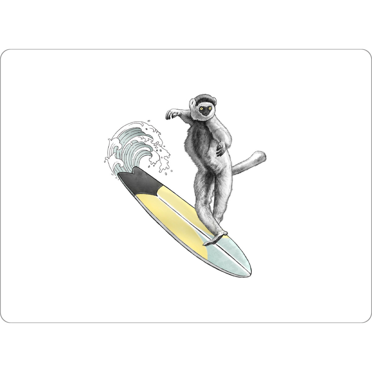 Tischset "Sifaka-Surfer" artboxONE - Für Kinder,Tiere,Sport