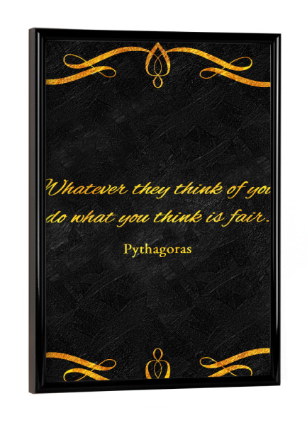 Poster mit schwarzem Rahmen "Fairness Pythagoras" artboxONE - Typografie