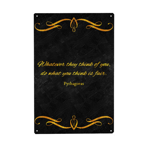 Holzbild "Fairness Pythagoras" artboxONE - Typografie