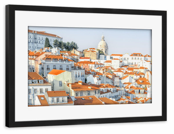 Poster mit Rahmen schwarz "Dächer der Stadt Lissabon" artboxONE - Städte,Reise,Architektur,Reise / Länder,Städte / Weitere