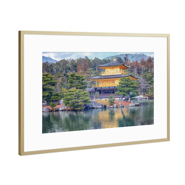 Poster mit Rahmen Gold "Kyoto-Tempel" artboxONE - Städte,Reise,Architektur,Reise / Asien,Reise / Länder