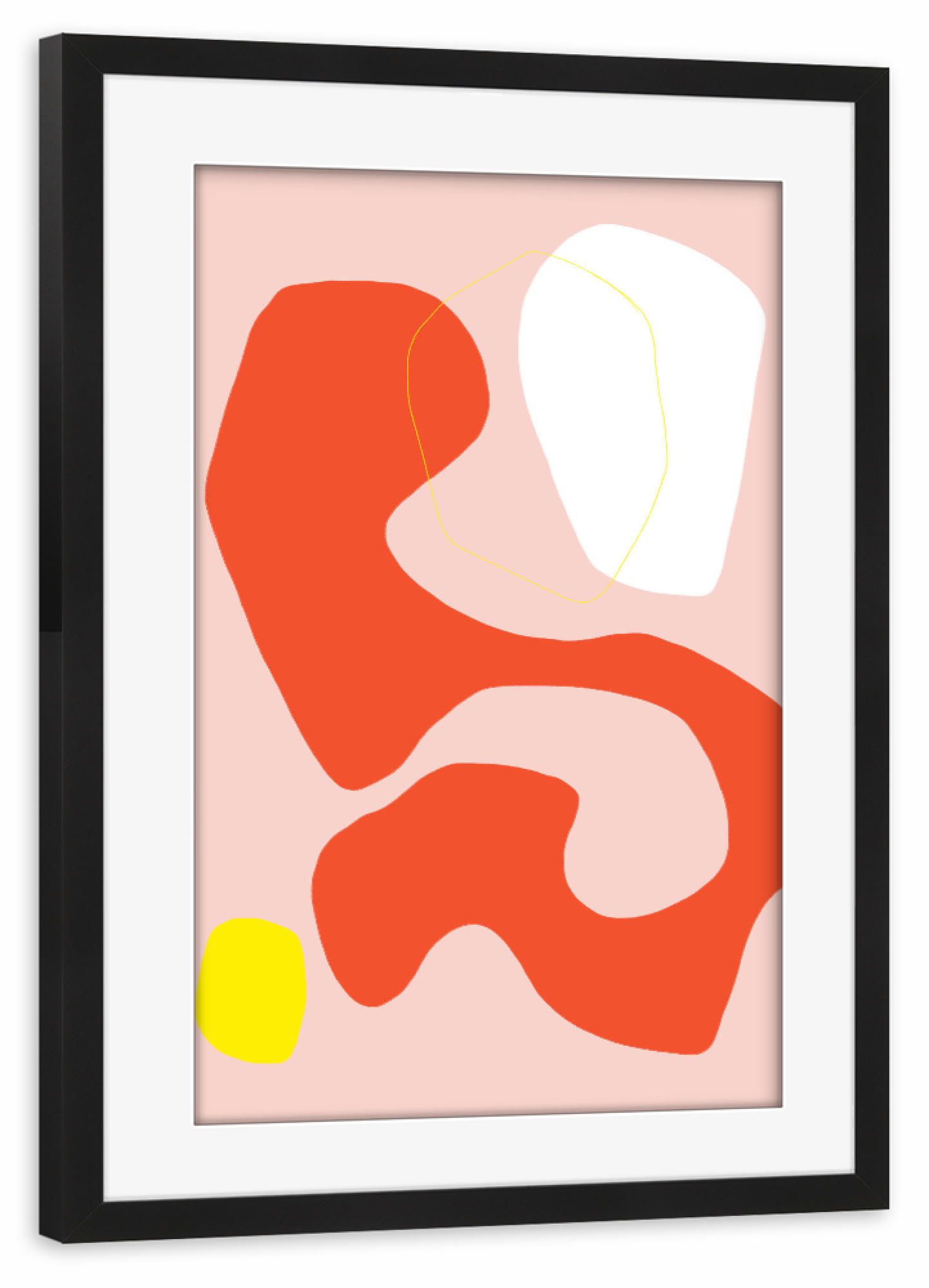 Poster mit Rahmen schwarz "Coral Dancer" artboxONE - Abstrakt,Geometrie - Koralle,Abstrakte kunst,Farbenfroh,Pink,Abstrakt,Formen,Geometrie