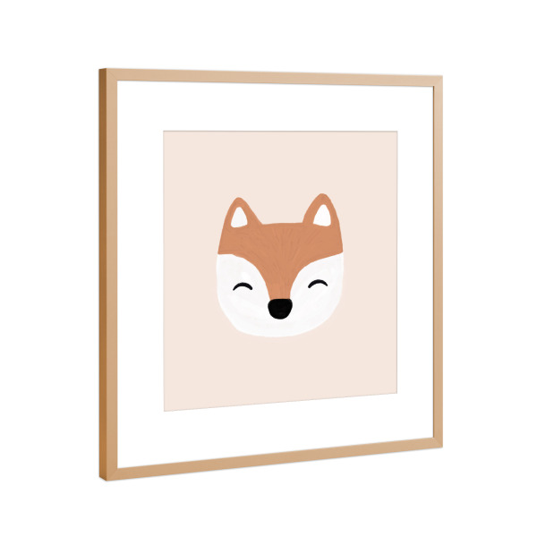 Poster mit Rahmen Kupfer "Roter Fuchs Illustration" artboxONE - Natur,Für Kinder,Tiere,Weihnachten