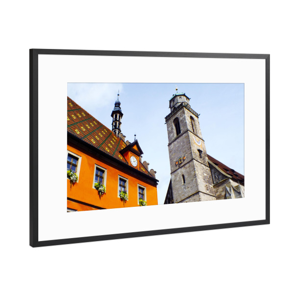 Poster mit Rahmen Schwarz (Metallic) "Dinkelsbühl in Bayern" artboxONE - Städte,Reise,Architektur,Reise / Länder