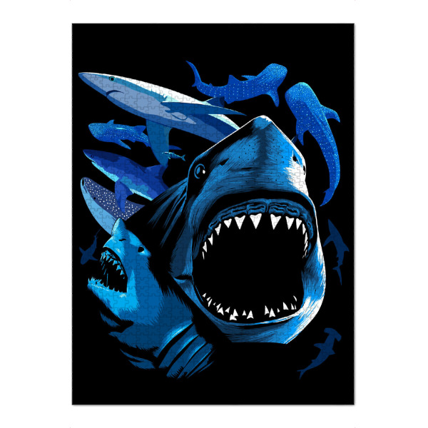 Puzzle Ravensburger "Haie Illustration" artboxONE - Tiere,Unterwasser