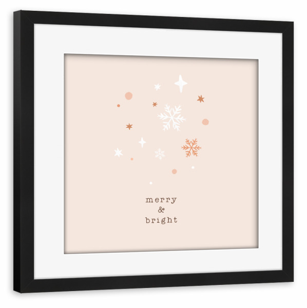 Poster mit Rahmen schwarz "Fröhliches & helles Zitat" artboxONE - Typografie,Abstrakt,Geometrie,Weihnachten,Galaxy