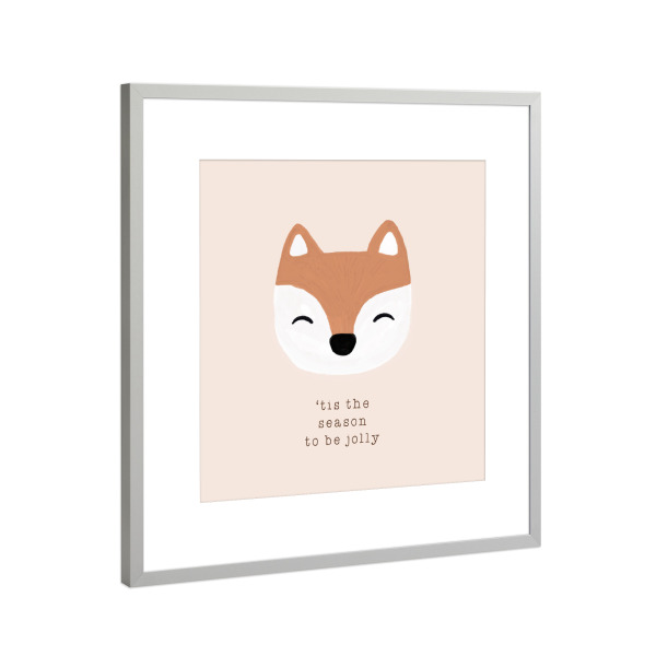 Poster mit Rahmen Silber "Tis The Season To Be Jolly" artboxONE - Typografie,Tiere,Weihnachten,Lustig