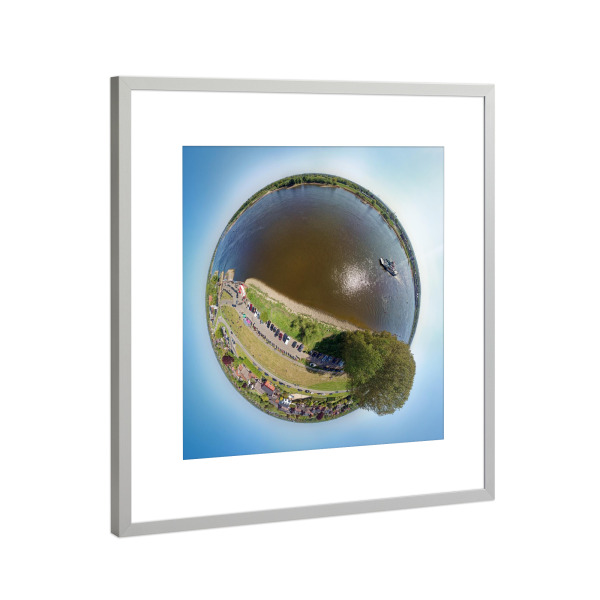 Poster mit Rahmen Silber "Hamburg - Elbfähre Zollenspieker" artboxONE - Städte,Städte / Hamburg,Reise,Architektur,Reise / Länder