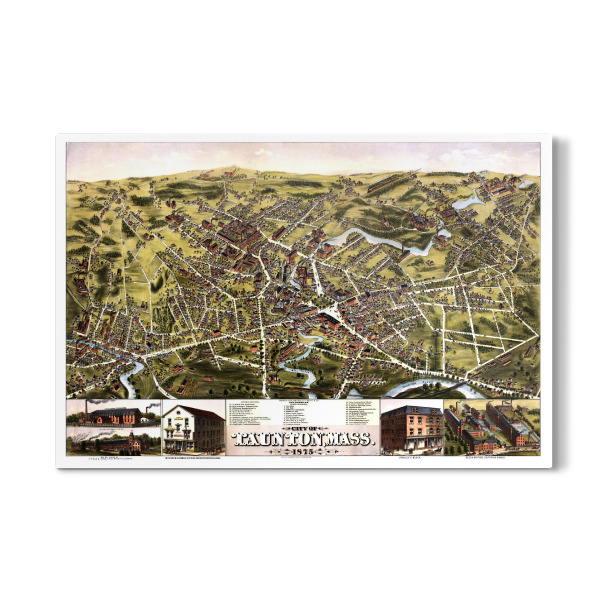 Galerie-Print "Taunton-Massachusetts alte Karte" 30x20 cm artboxONE