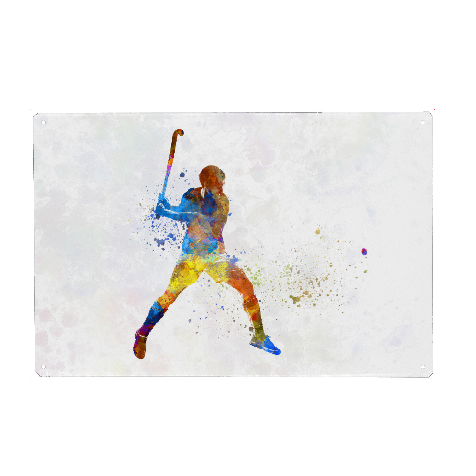 Metall Poster "Aquarell Feldhockey-c" artboxONE - Abstrakt,Sport