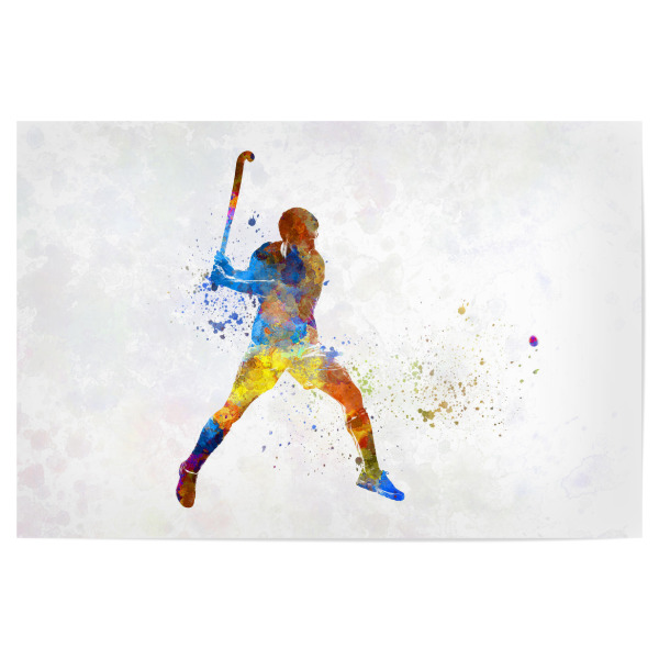 Poster "Aquarell Feldhockey-c" artboxONE - Abstrakt,Sport - Sport,Sport,Silhouette,Aquarell,Farbe,Abbildung,Eishockey,Schläger,Feldhockey,Olympiade