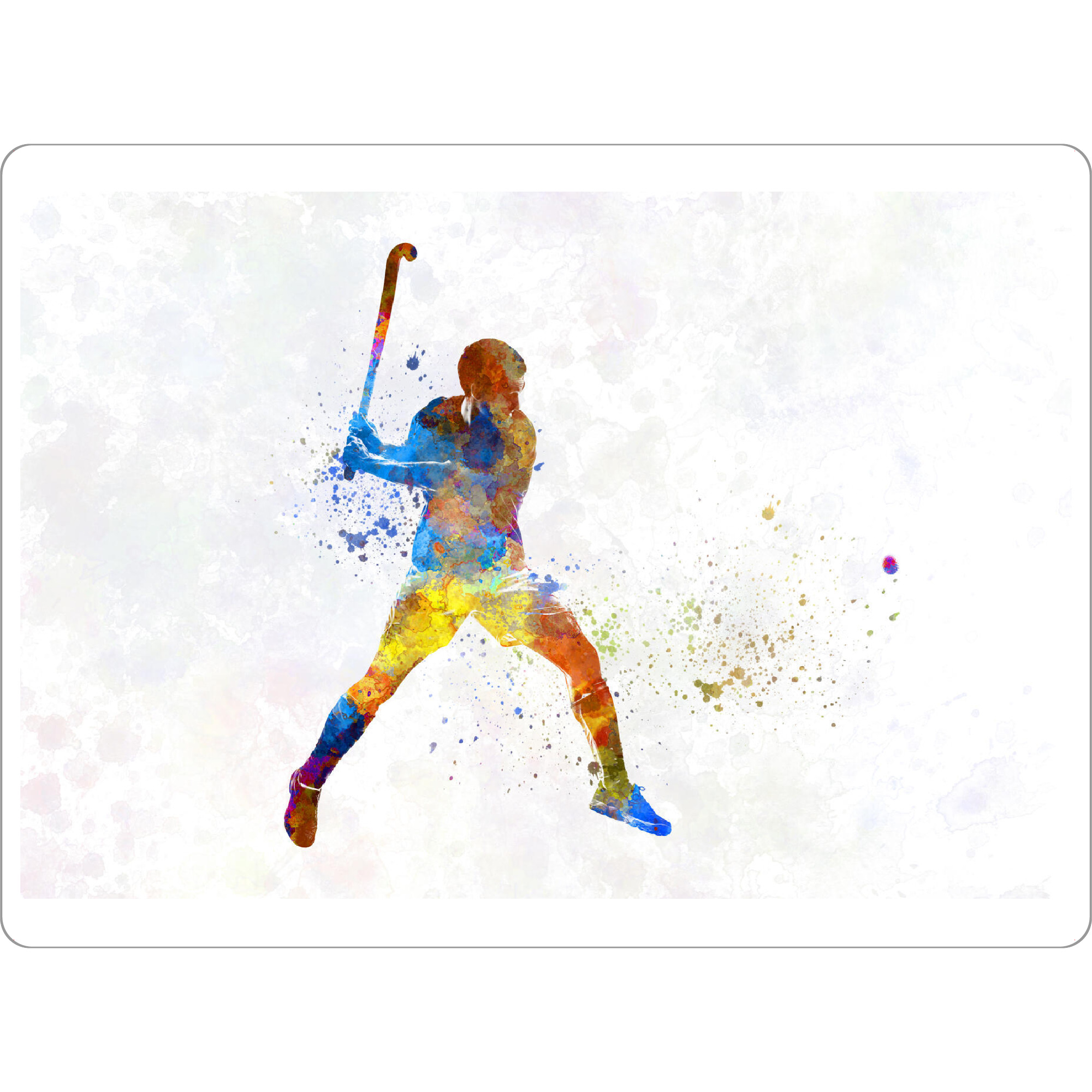 Tischset "Aquarell Feldhockey-c" artboxONE - Abstrakt,Sport - Sport,Sport,Silhouette,Aquarell,Farbe,Abbildung,Eishockey,Schläger,Feldhockey,Olympiade