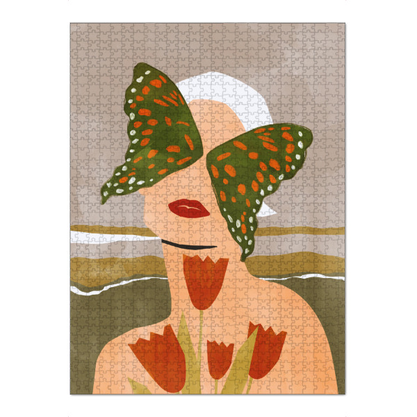 Puzzle Ravensburger "Grüner Schmetterling von TAS" artboxONE - Floral,Tiere,Abstrakt