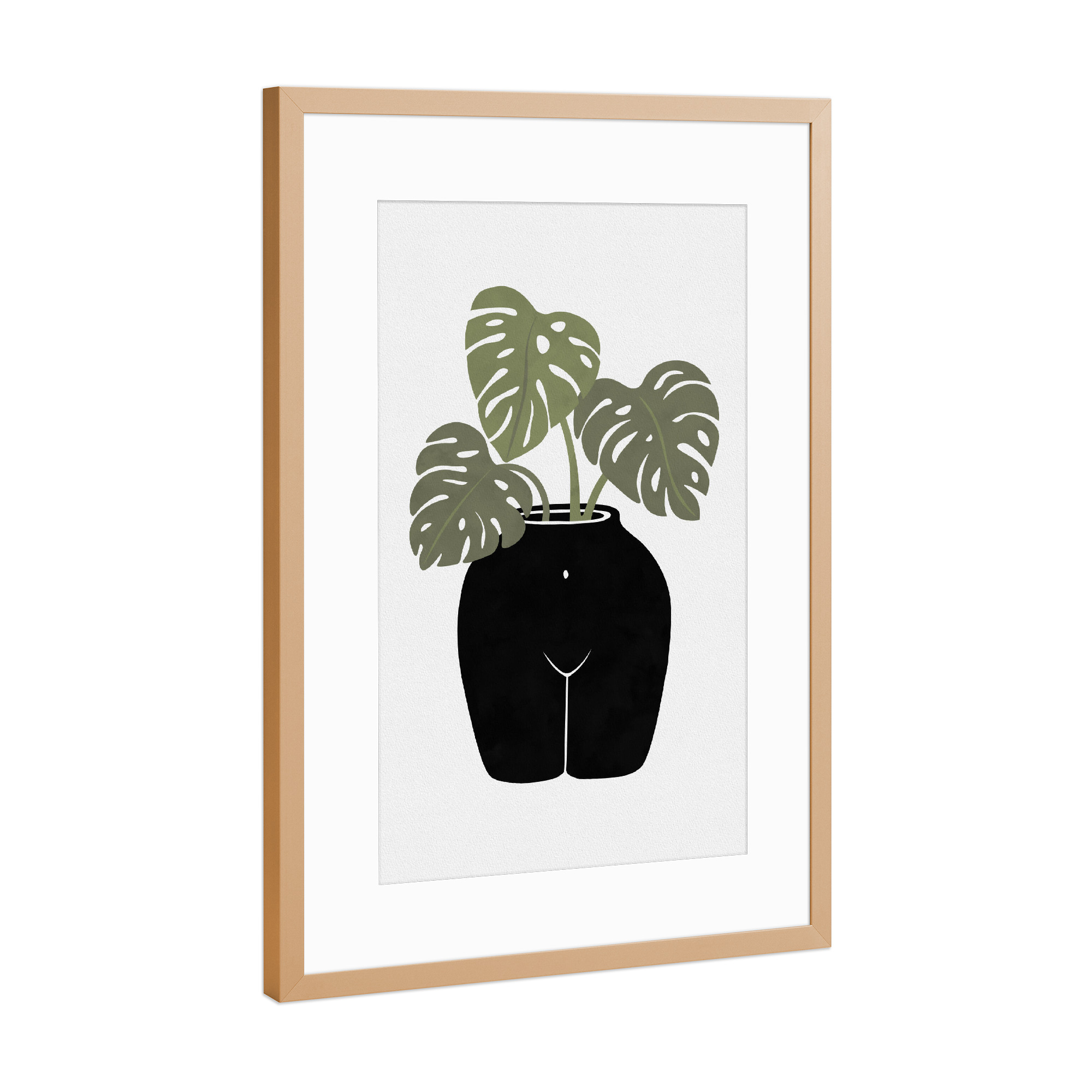 Poster mit Rahmen Kupfer "Körperberuhigende Vase" artboxONE - Natur,Floral,Abstrakt,Menschen,Lustig
