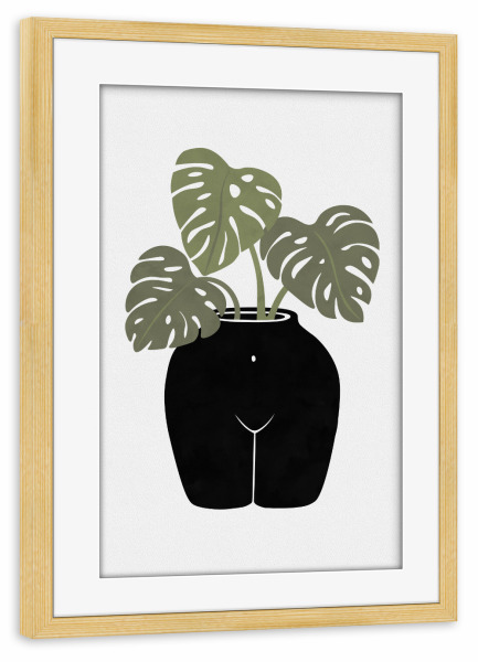 Poster mit Rahmen kiefer "Körperberuhigende Vase" artboxONE - Natur,Floral,Abstrakt,Menschen,Lustig