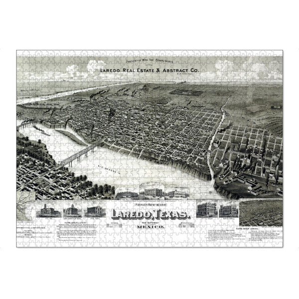 Puzzle Ravensburger "Karte von Laredo - Texas" artboxONE - Kartografie