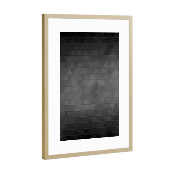 Poster mit Rahmen Gold "Mosaik schwarz hellgrau" artboxONE - Abstrakt,Geometrie