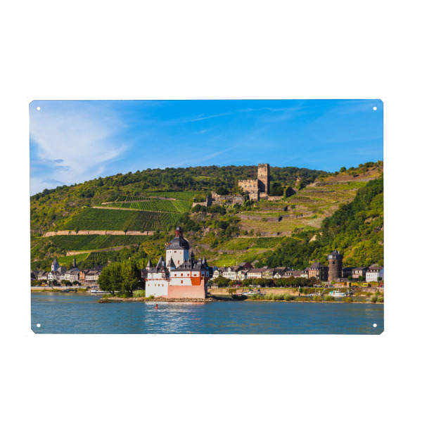 Metall Poster "Der Rhein bei Kaub, Deutschland" artboxONE - Natur,Reise