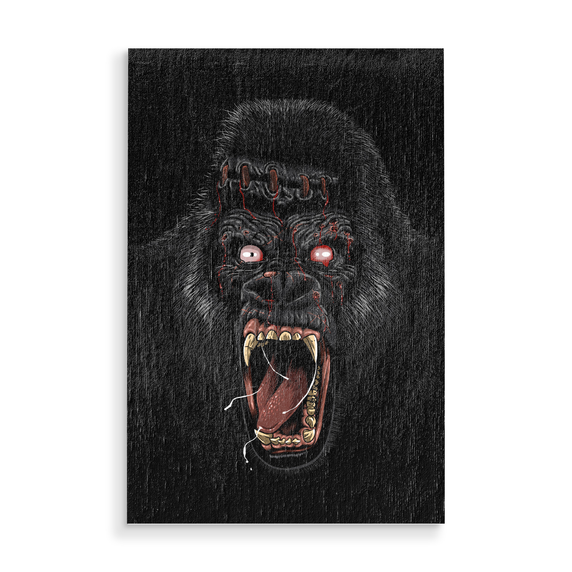 Holzbild "Zombie-Gorilla" artboxONE - Tiere
