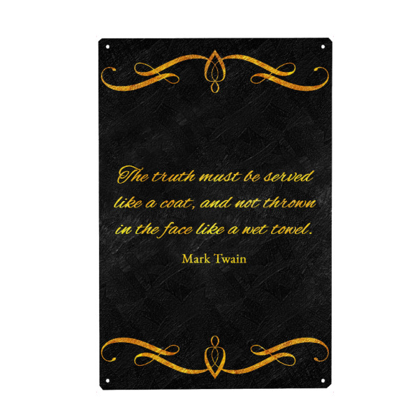 Metall Poster "Der Wahrheit dienen" artboxONE - Typografie