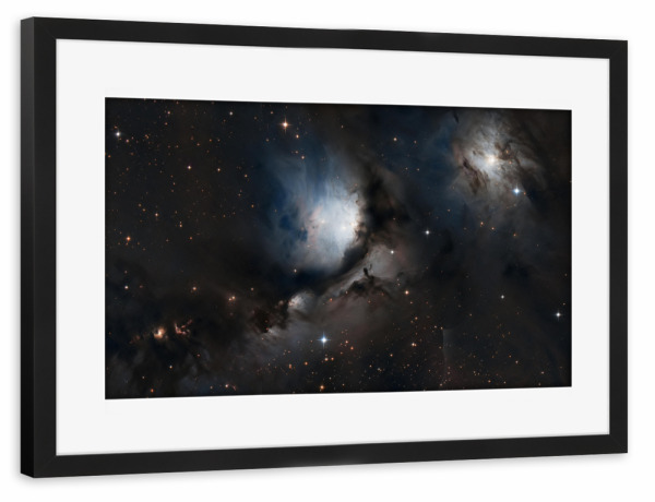 Poster mit Rahmen schwarz "Reflexionsnebel im Orion" artboxONE - Galaxy - Universum,Deepsky,Astro,Astronomie,Weltall,Weltraum,Sterne,Nebel