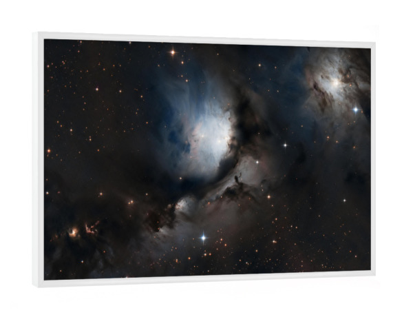 Poster mit weißem Rahmen "Reflexionsnebel im Orion" artboxONE - Galaxy - Universum,Deepsky,Astro,Astronomie,Weltall,Weltraum,Sterne,Nebel