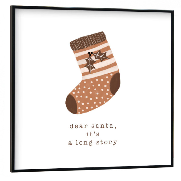 Poster mit schwarzem Rahmen 30x30 cm "Lieber Weihnachtsmann Illustration" artboxONE - Typografie,Für Kinder,Menschen,Weihnachten,Lustig