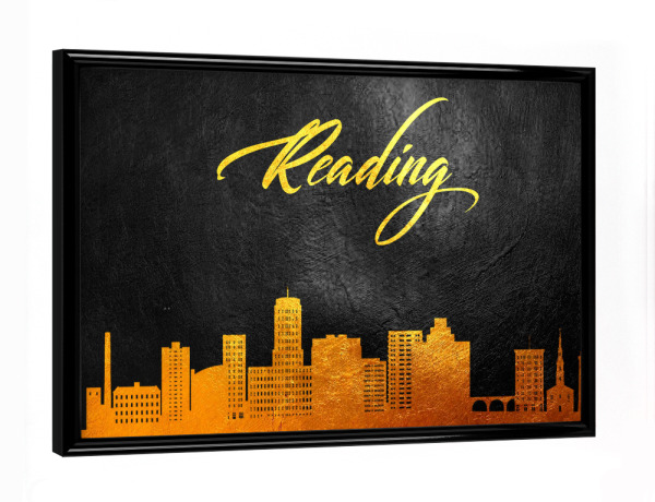 Poster mit schwarzem Rahmen "Pennsylvania Gold lesen" artboxONE - Städte - Lesen,Pennsylvania,Gold,Skyline