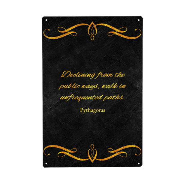 Metall Poster "Unbefahrene Pfade" artboxONE - Typografie