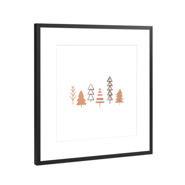Poster mit Rahmen Schwarz (Metallic) "Winterbäume Illustration" artboxONE - Natur,Abstrakt,Weihnachten,Arcadia