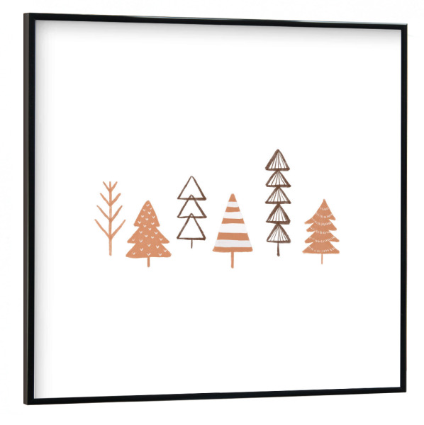 Poster mit schwarzem Rahmen 30x30 cm "Winterbäume Illustration" artboxONE - Natur,Abstrakt,Weihnachten,Arcadia