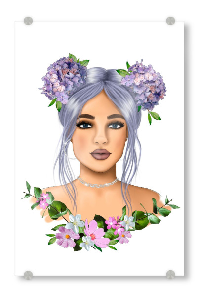 Acrylglasbild "Hortensie Blumenmädchen" artboxONE - Floral,Liebe,Fashion,Für Mama,Lustig