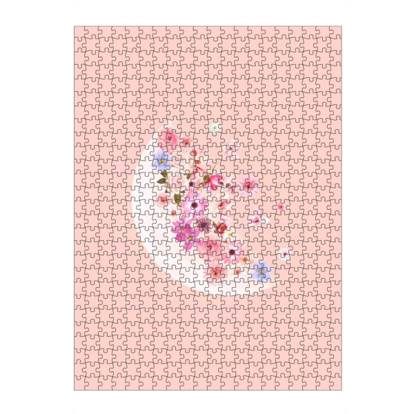artboxONE Puzzle "Blumenmond" artboxONE - Natur,Floral,Abstrakt - Mond,Halbmond,Blumen,Blume,Magie,Schön,Mädchenhaft,Frühling,Universum