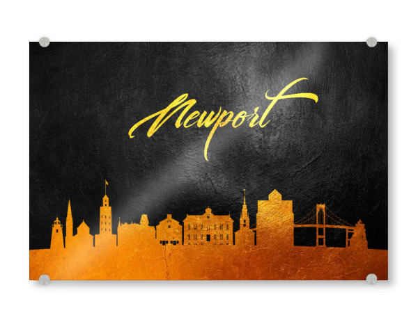 Acrylglasbild "Newport Rhode Island Gold" artboxONE - Städte - Newport,Rhode island,Gold,Skyline