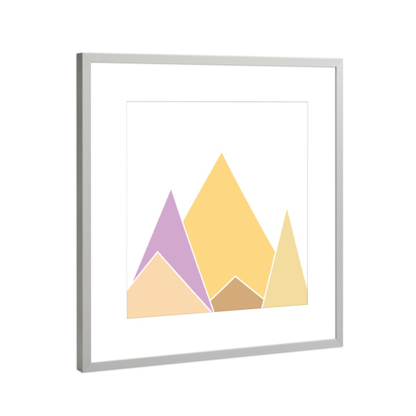 Poster mit Rahmen Silber "Abstrakte Berge" artboxONE - Abstrakt - Mountains,Berge,Berg,Dreieck,Abstract,Abstrakt,Art,Illustration