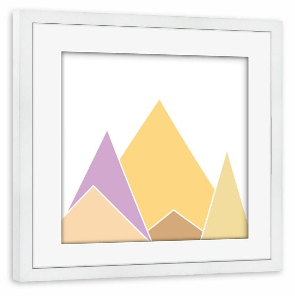 Poster mit Rahmen weiß "Abstrakte Berge" artboxONE - Abstrakt - Mountains,Berge,Berg,Dreieck,Abstract,Abstrakt,Art,Illustration