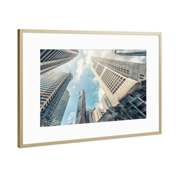 Poster mit Rahmen Gold "Geschäft in Singapur" artboxONE - Städte,Reise,Architektur,Reise / Länder,Städte / Singapur