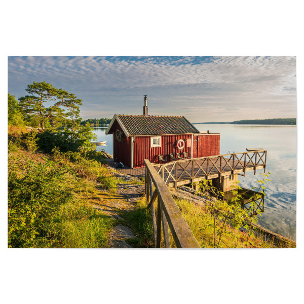 Poster 30x20 cm "Steg, Hütte und Ostsee" artboxONE - Natur,Reise,Architektur,Reise / Strand und Meer