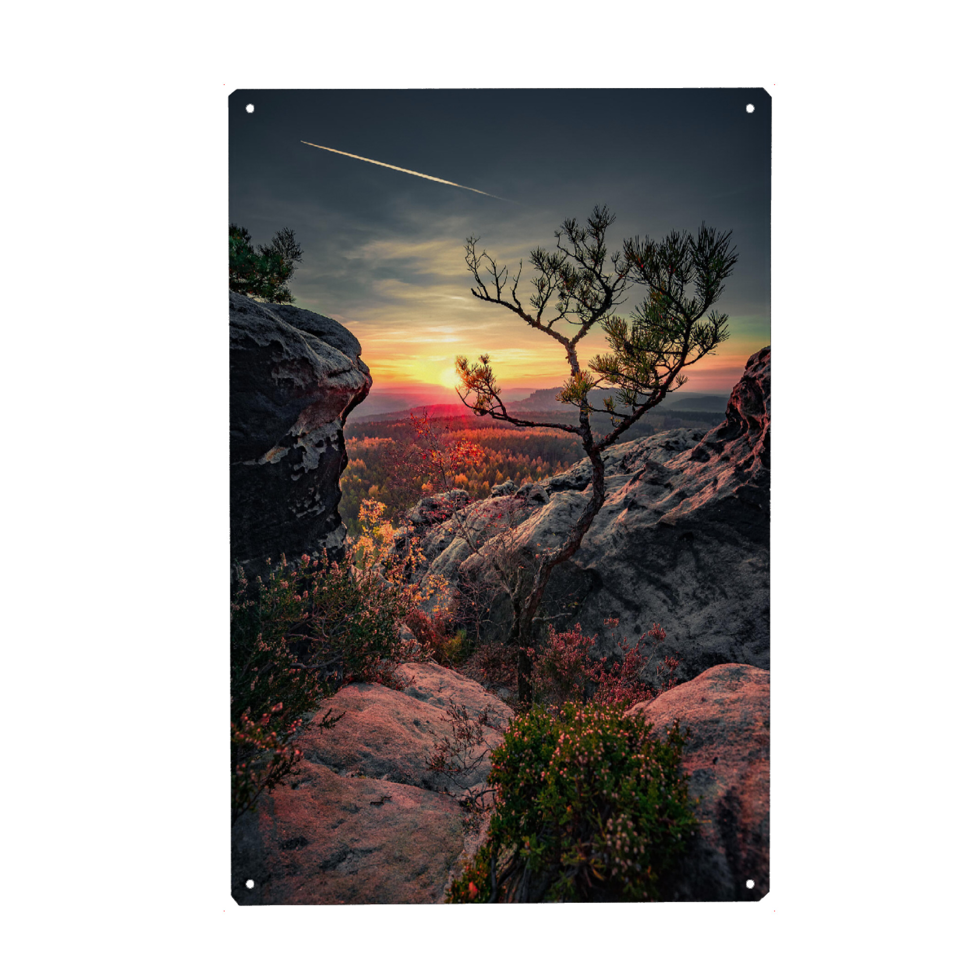 Metall Poster "Blick vom Gohrisch Felsen" artboxONE - Natur